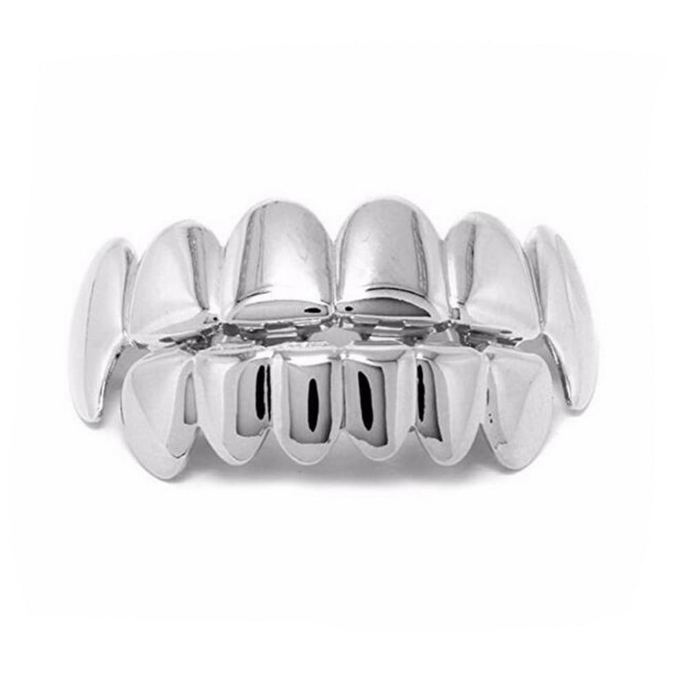Customizable Gold Plated Hip Hop Grillz Teeth - Sharp & Flat Styles For Men & Women - Eco-Friendly Copper With Gemstone Accents (Multiple Colors )