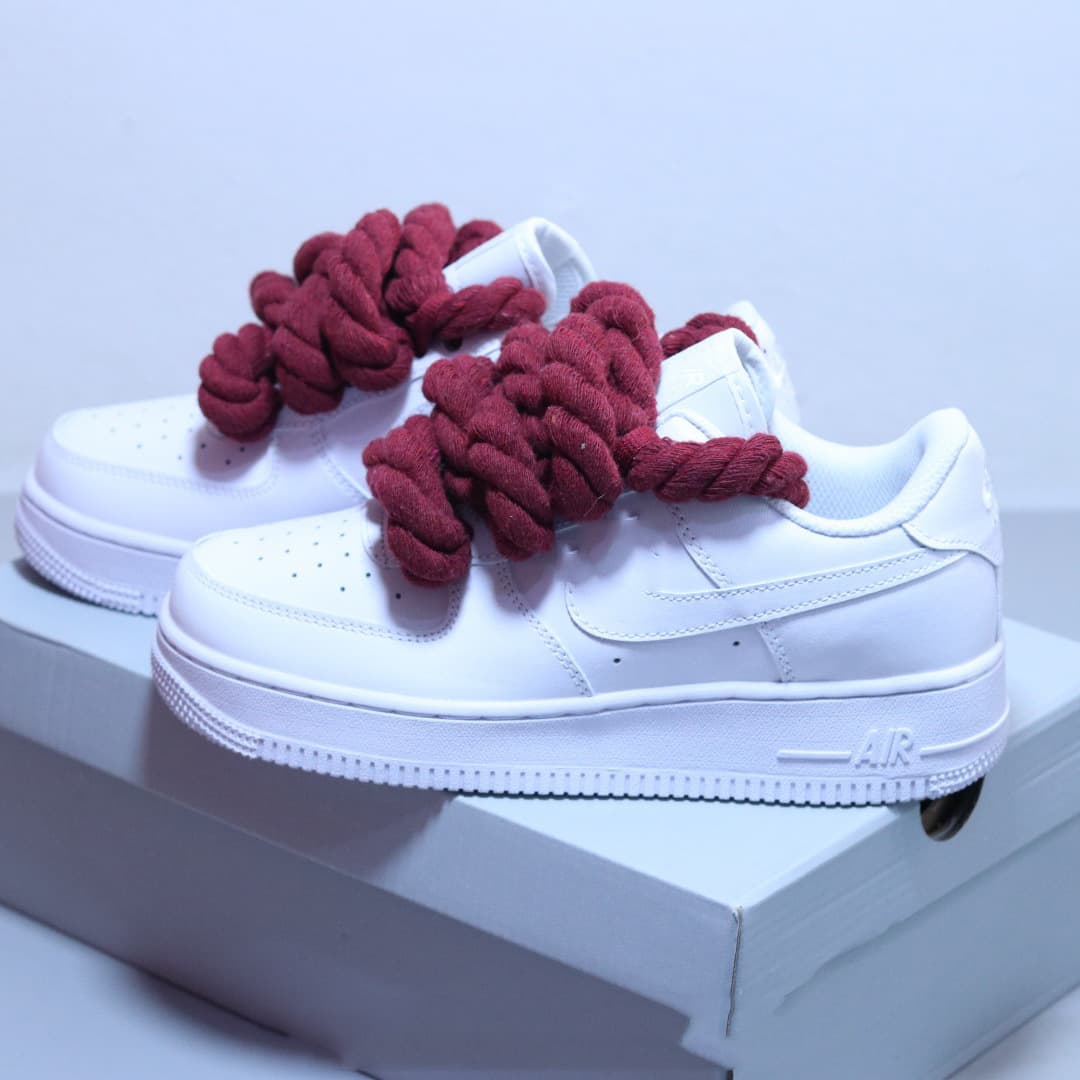 Baskets en corde transfrontalières à lacets épais pour femmes, style Air Force One édition limitée, décontractées pour hommes