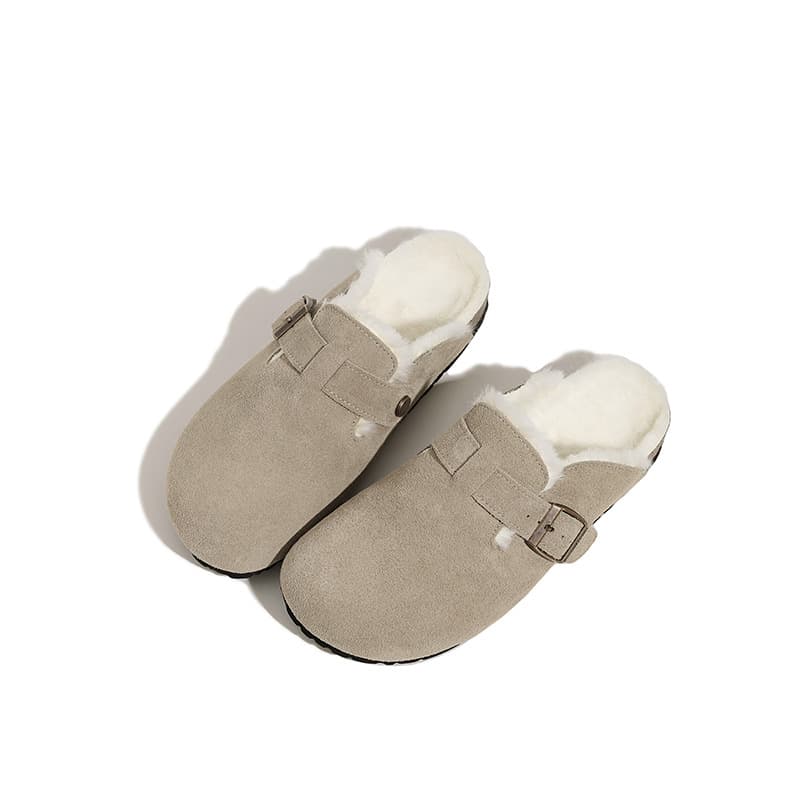 Grape Mom Studiolee Baotou Chaussures de printemps en cuir véritable à semelle épaisse pour femme