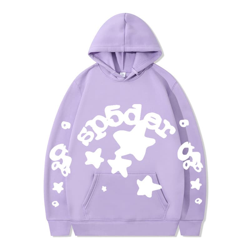 Sweat à capuche unisexe SP5DER imprimé toile d'araignée, marque tendance européenne et américaine, grandes tailles, coupe ample.