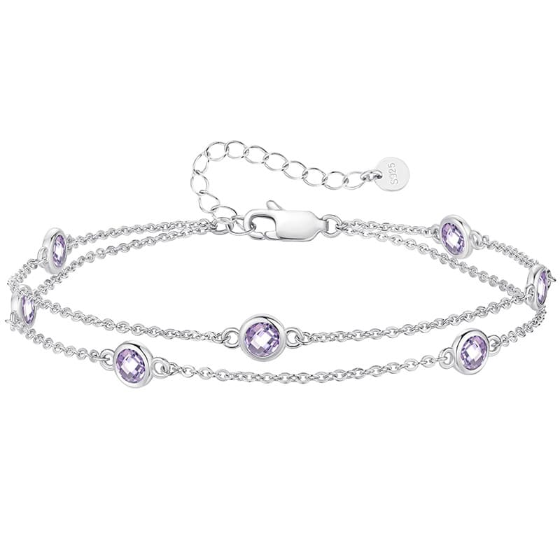 Women's Jewelry Birthday Stone Bracelet Adjustable Chain Bracelet Fashionable Women's Gift Jewelry