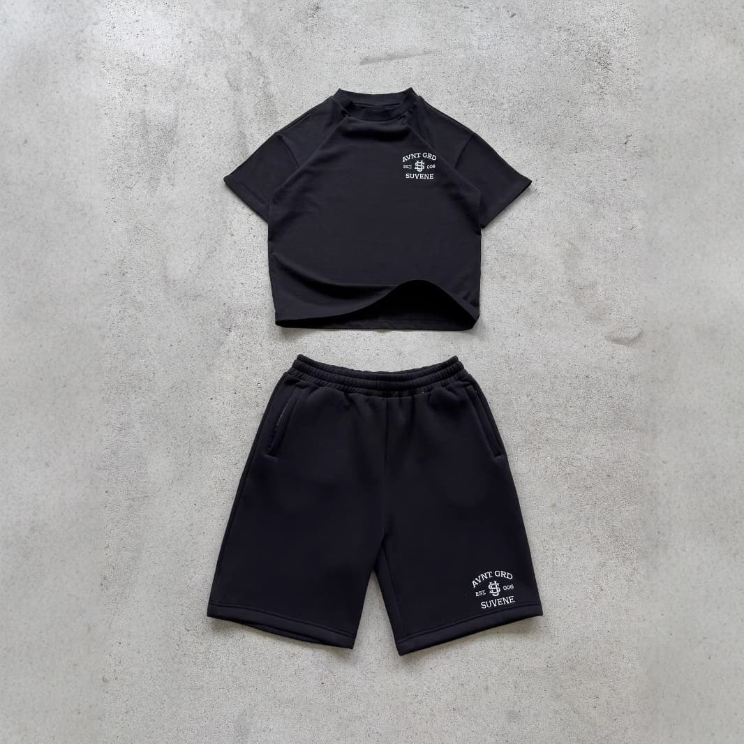 Cross Border Ins Trend Brand Letter Embroidered Loose Short Sleeved Top Street Hip Hop Men And Women T Shirt Shorts Suit