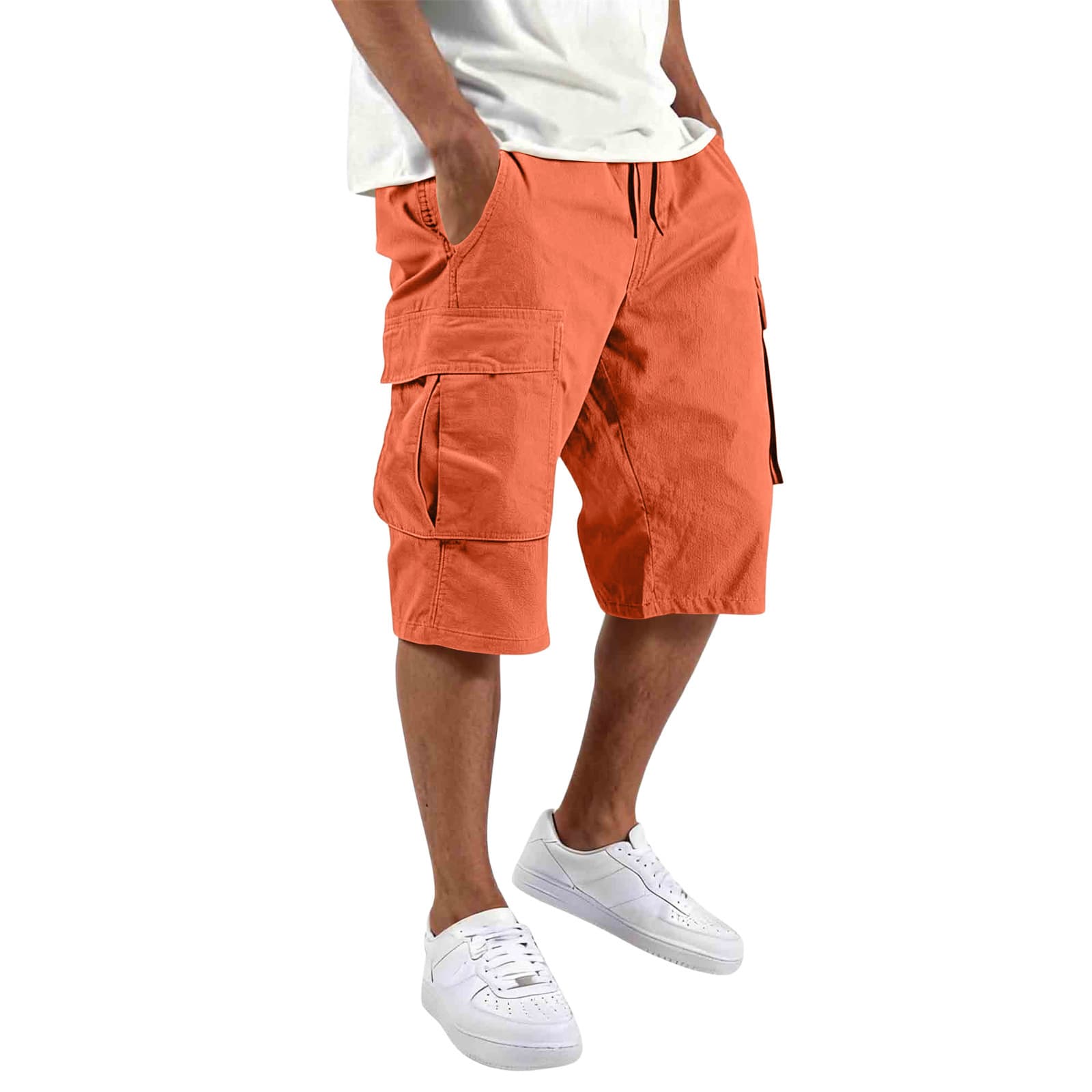 Spring Men's Cargo Shorts Sporty Casual Multi Pocket Style