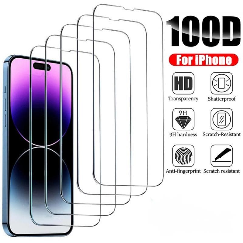 2PCS Glass Screen Protector Phone Case for IPhone 12 11 13 14 15 Pro Max Mini XS XR X 8 7 Plus 14Pro 13Pro IPones