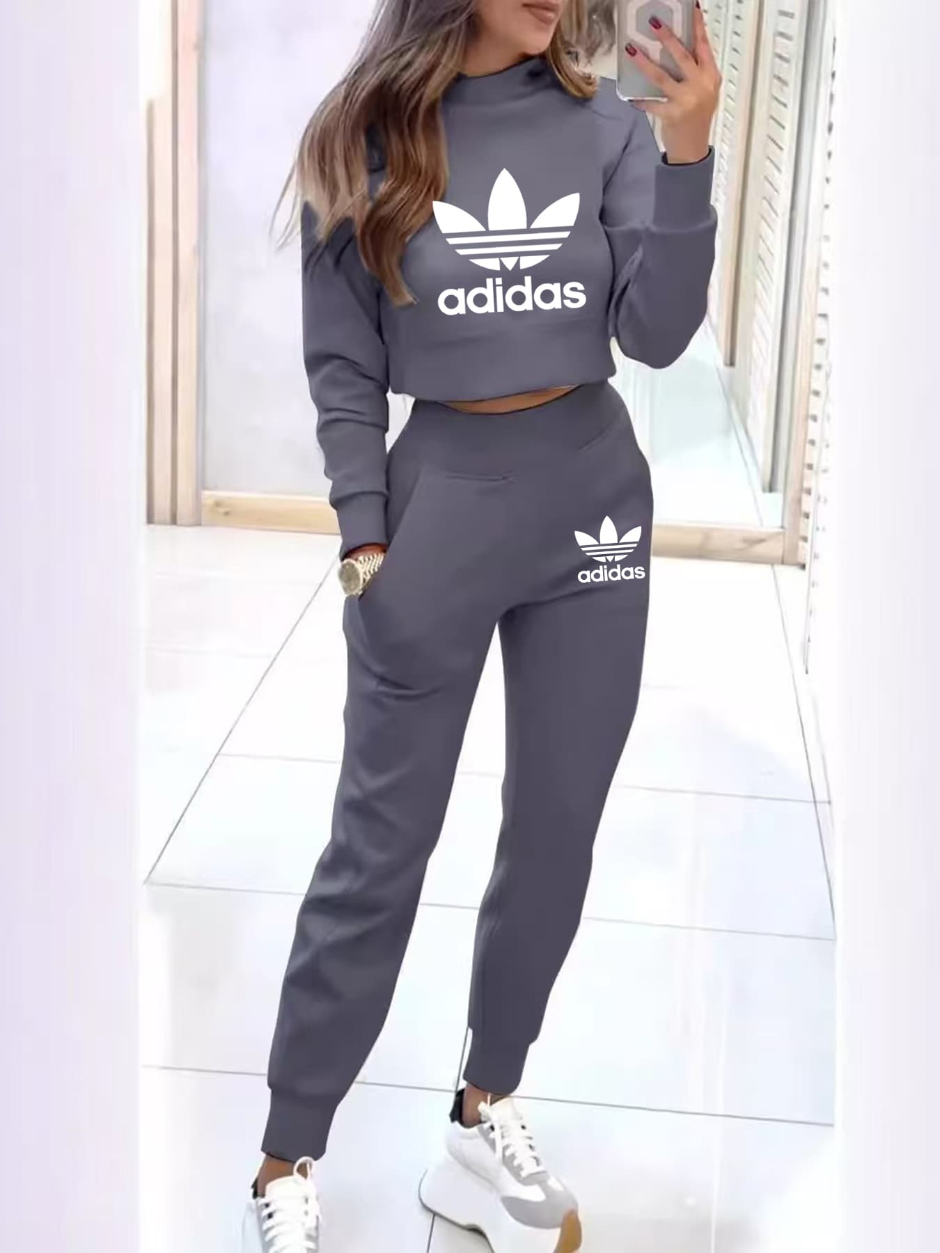 Ensemble pull-over imprimé sport tendance pour femme, best-seller printemps-automne
