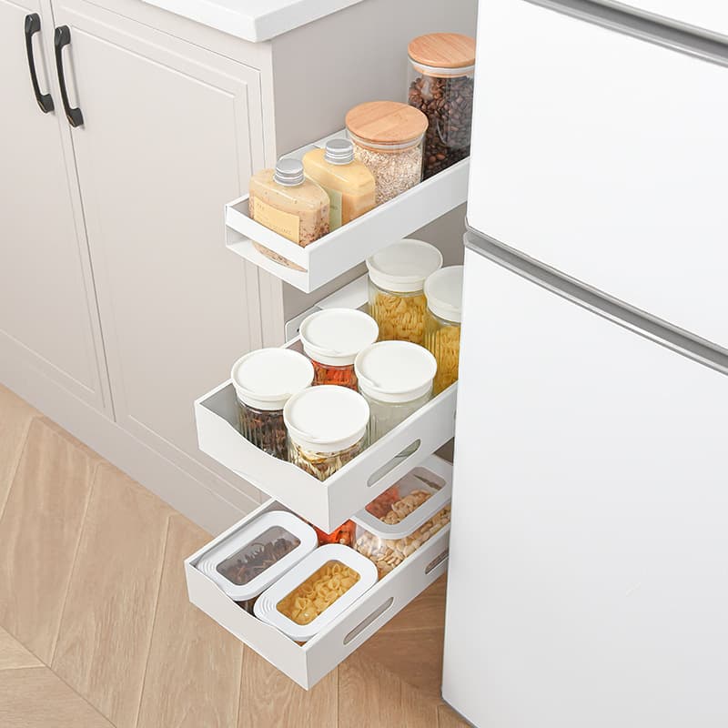 Family Organizer No Drill Pull Out Cabinet Adjustable Under Sink Storage Basket With Smooth Gliding Rails Heavy Duty Iron Frame For Kitchen Corner
