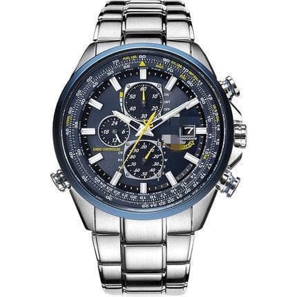 Blue Angel Multifunctional Chronograph Steel Band Men's Watch Large Dial