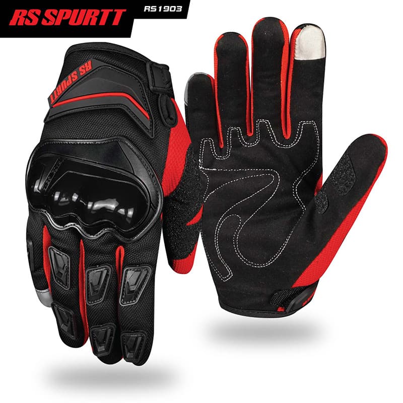 RS SPURTT Motorcycle Gloves For Men & Women – Breathable Summer Riding Gloves With Anti-Slip Grip & Touchscreen Compatibility