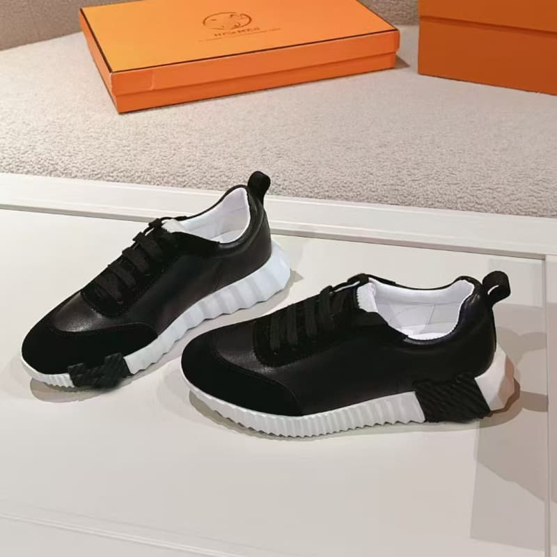 Chaussures blanches respirantes et polyvalentes en cuir gris anthracite H Brad, pour femmes, modèle Export Black Seakers.