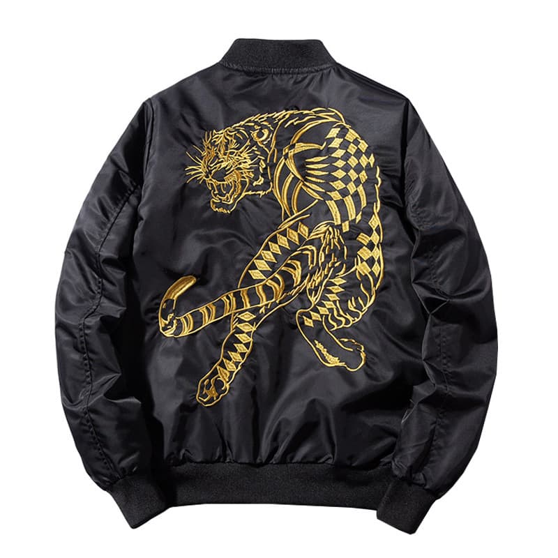 Men's Clothing National Trend High Street Embroidered Jacket Men's Air Force Ma1 Flight Suit Jacket Youth Cotton Thickened Baseball Jacket