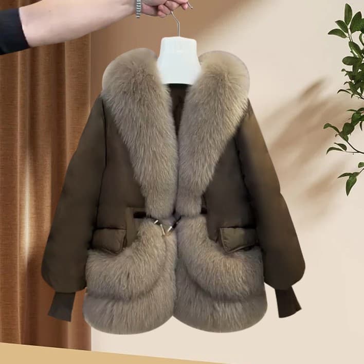 Women's Clothing Thick Warm Cotton Coat Loose Fashion Big Fur Collar