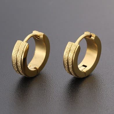 European And American Fashion Punk Black Matte Geometric Earrings Non-Pierced Circle Brass Men's Ear Clips Cross-Border