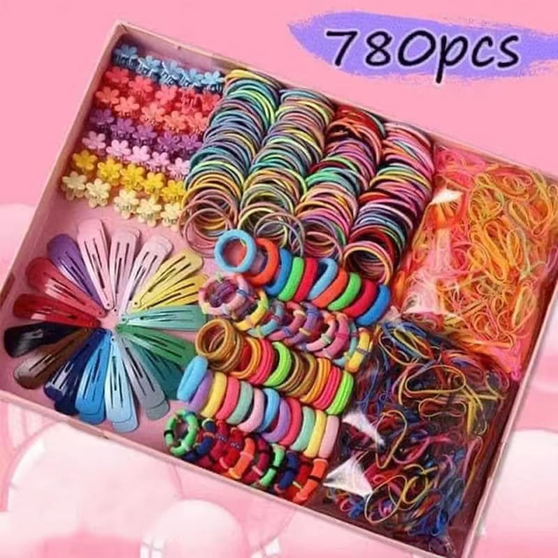 Kids Clothing Hairpins Princess Hair Ropes Baby Hair Rings Gift Boxes Girls' Side Clips Hair Accessories Combination Set