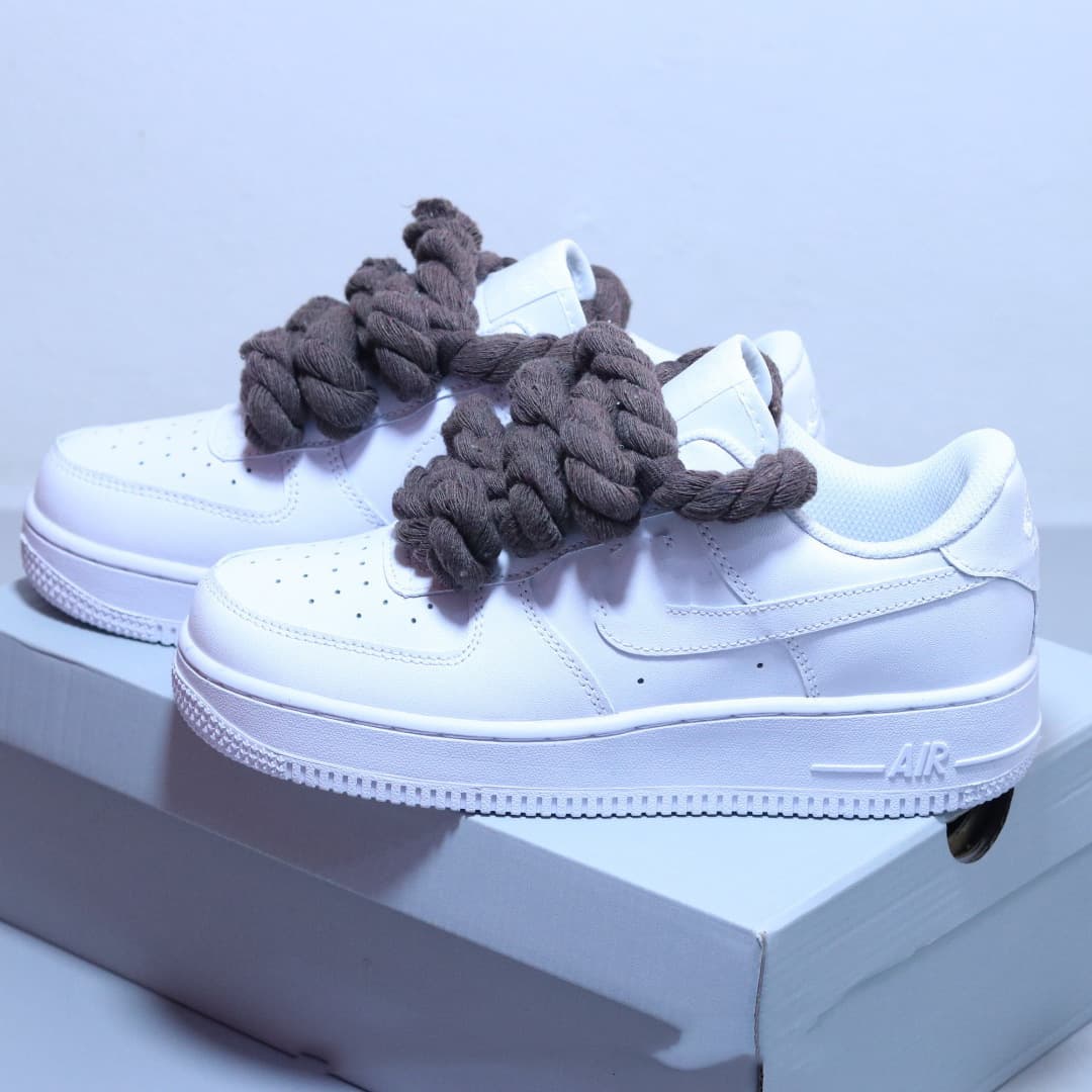 Baskets en corde transfrontalières à lacets épais pour femmes, style Air Force One édition limitée, décontractées pour hommes