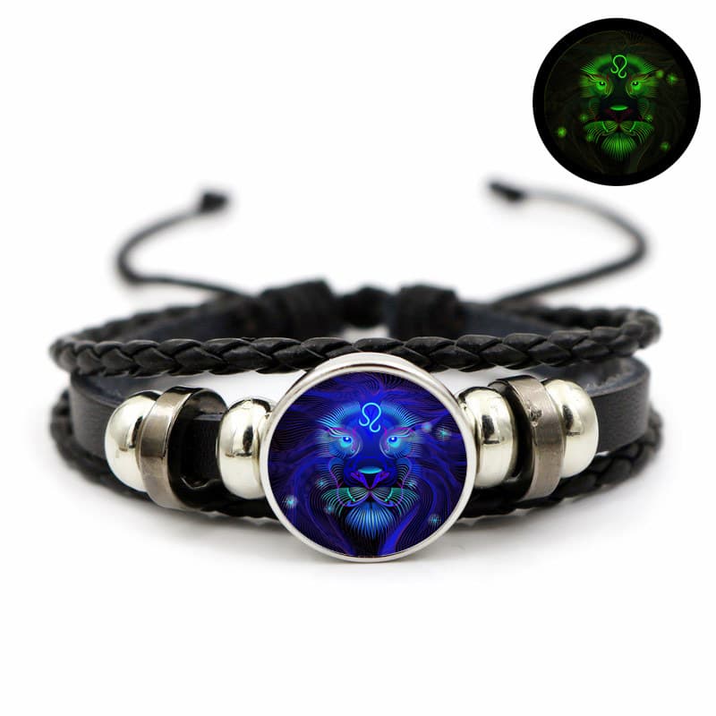 Bracelet en cuir lumineux pour homme et femme, douze constellations, style coréen, simple et lumineux
