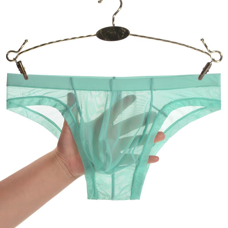 Junyou Men's Underwear Mesh Transparent Briefs Thin Men's Pocket Sexy Breathable Summer Shorts for Young Men