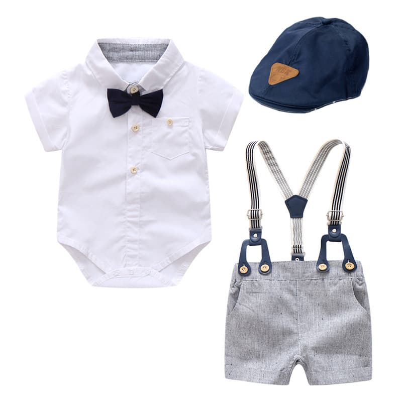 Children's baby boy gentleman's suit summer new rompers sells boys' hoodies + hats