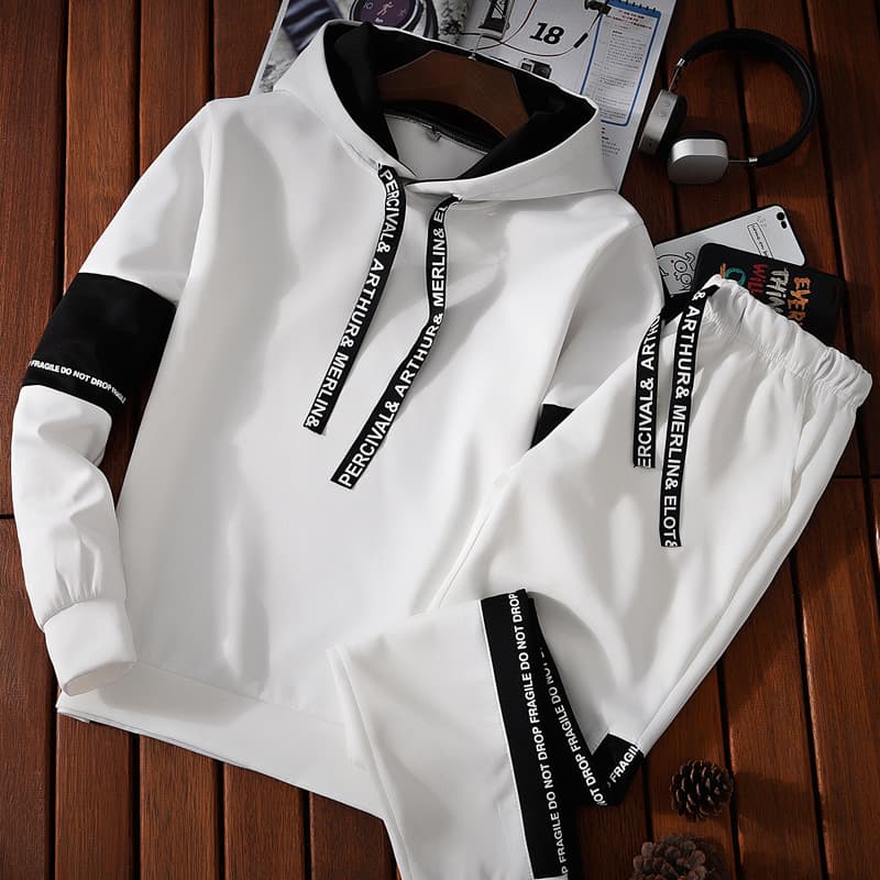 Men's Clothing New Spring And Autumn Casual Suit Men's Hooded Pullover Sweatshirt Student Class Uniform Complete Set Of Sweatpants