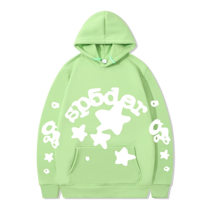 Sweat à capuche unisexe SP5DER imprimé toile d'araignée, marque tendance européenne et américaine, grandes tailles, coupe ample.