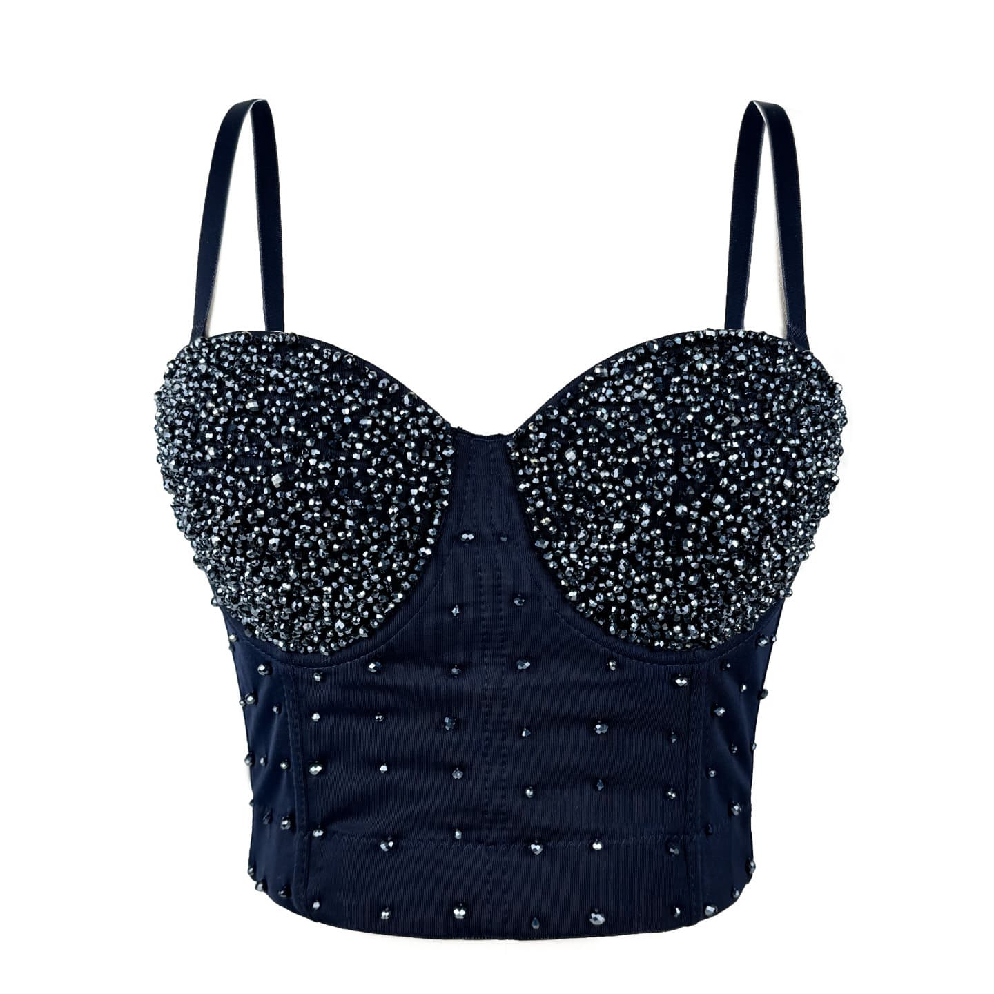 Women's Clothing Shiny Beads Handmade Herringbone Bra High End Outer Wear Small Camisole Herringbone Bra