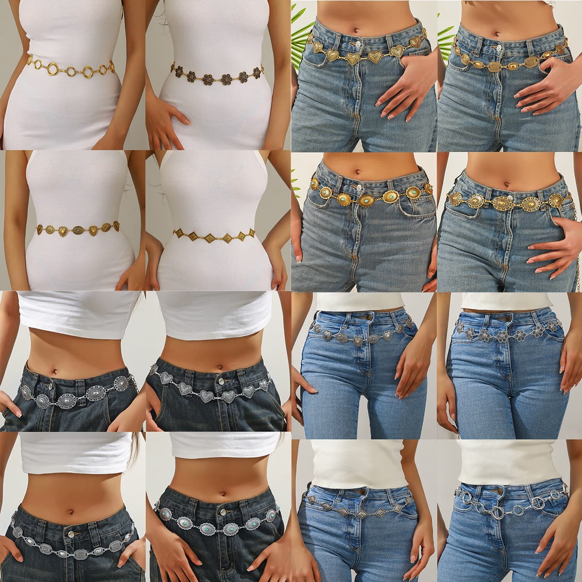 Women’s Jewelry Set Fashion Retro Metal Waist Chain With Skirt High End Ethnic Style Female Summer Belt Waist Accessories Alloy Chain