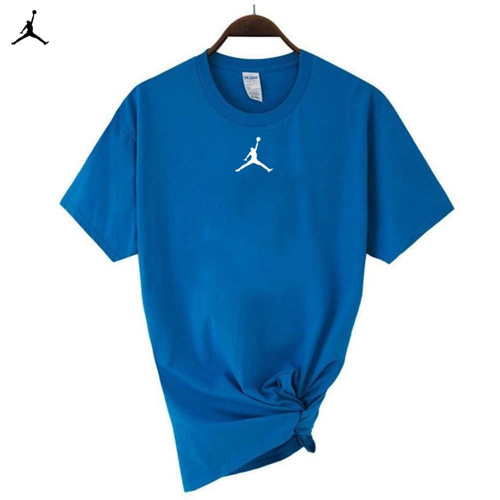 T-shirt d'été ample et décontracté à manches courtes et col rond pour homme, entièrement en coton, style sport fin