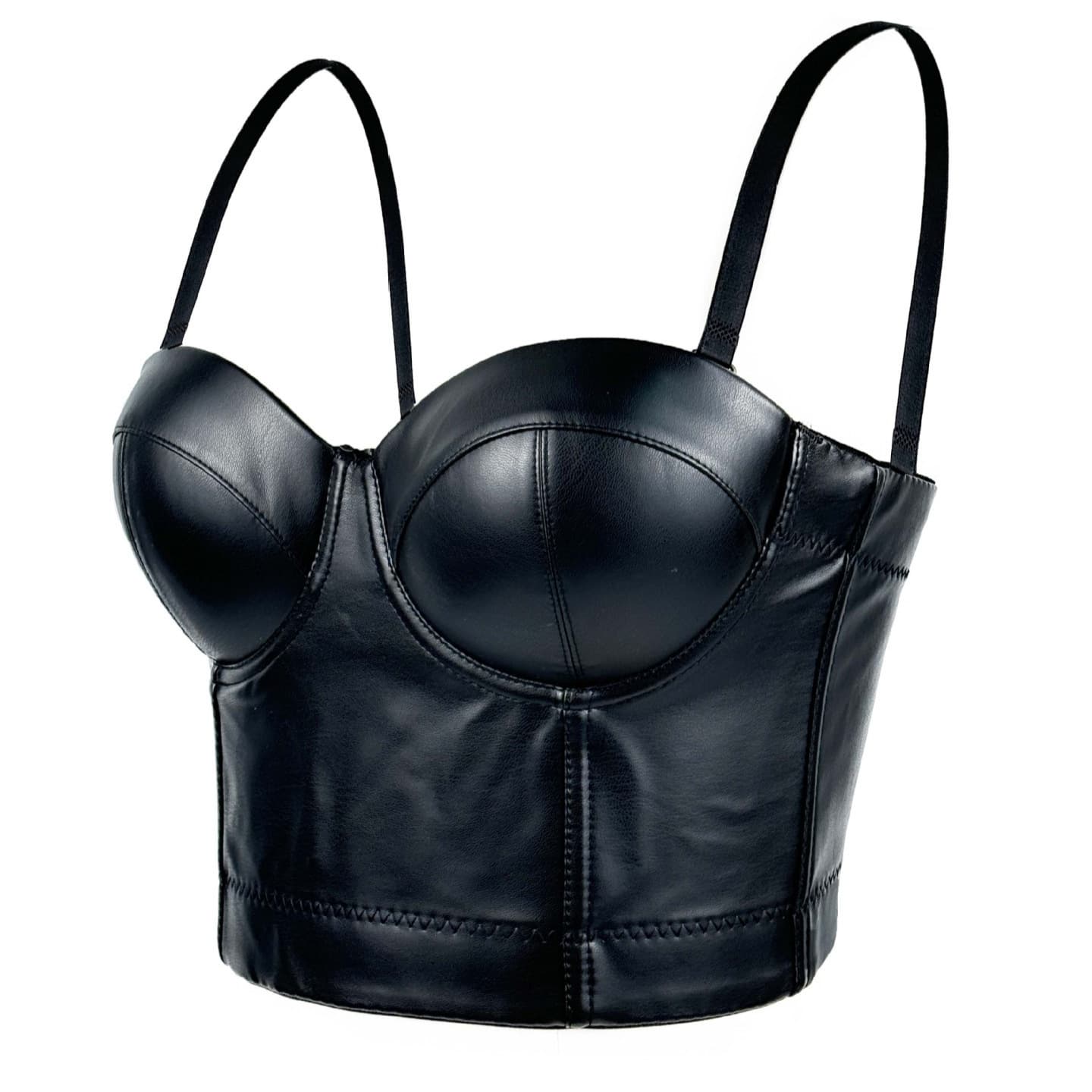 Women's Clothing Hot Girl Leather Tube Top Sheepskin Camisole Inner Wear Bra Free Sexy Beauty Gathered Fishbone Top