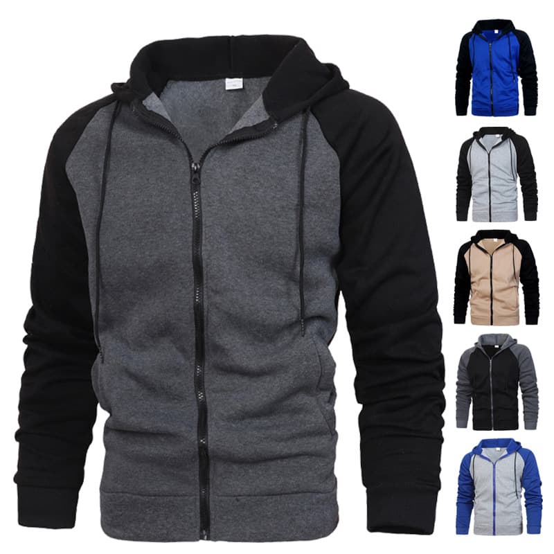Cross Border New Coat Autumn And Winter European And American Men's Color Matching Fashion Raglan Sleeve Sweatshirt Men's Casual Sports Top