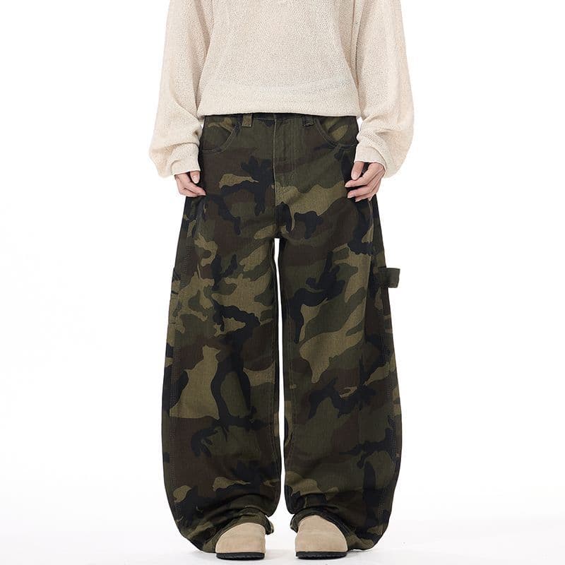 Men's Camo Cargo Pants – Vintage Military Workwear With High-Stretch & Anti-Wrinkle Fabric (Straight-Leg Fit)​