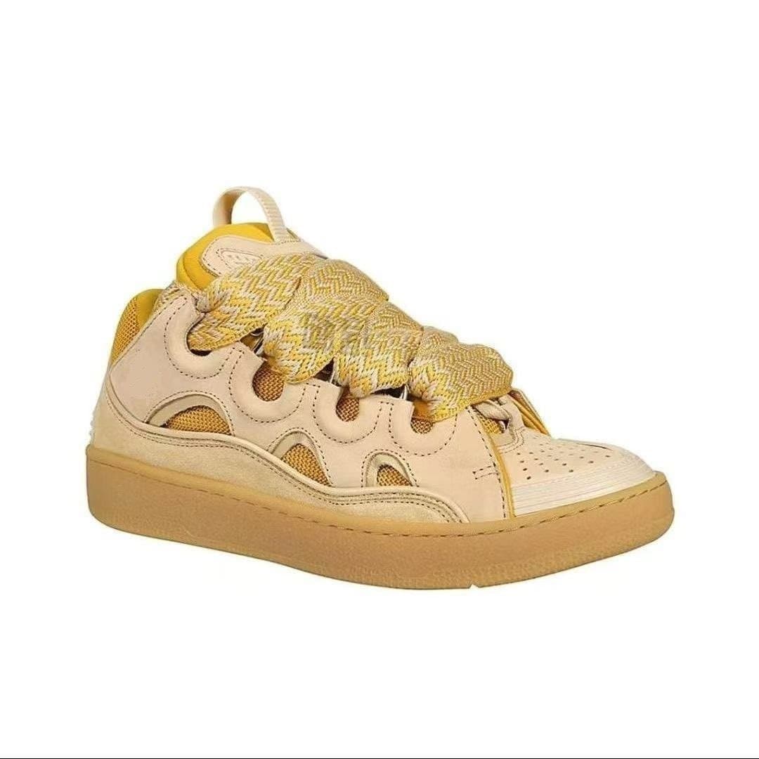 Nouvelles chaussures de sport décontractées CURB pour hommes et femmes, en cuir patchwork à lacets, style cross-frontalier. Nouvelles chaussures d