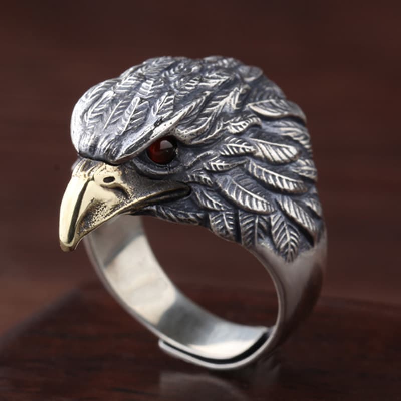 for Men Trendy Personality Index Finger Anti-Taiwan Silver Fashion Dominant Eagle Open Ring