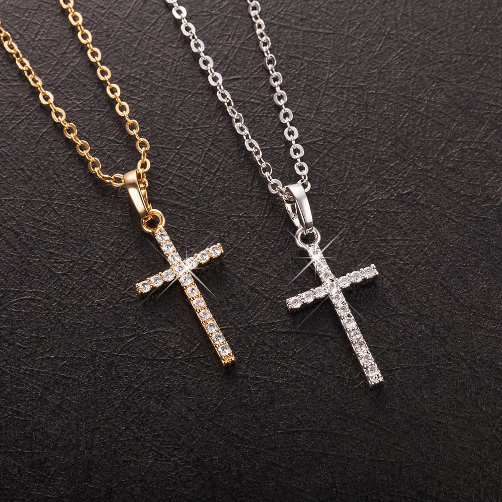 Collier croix carré en zircon, bijoux et accessoires, pendentif de couple, personnalité punk européenne et américaine, accessoires