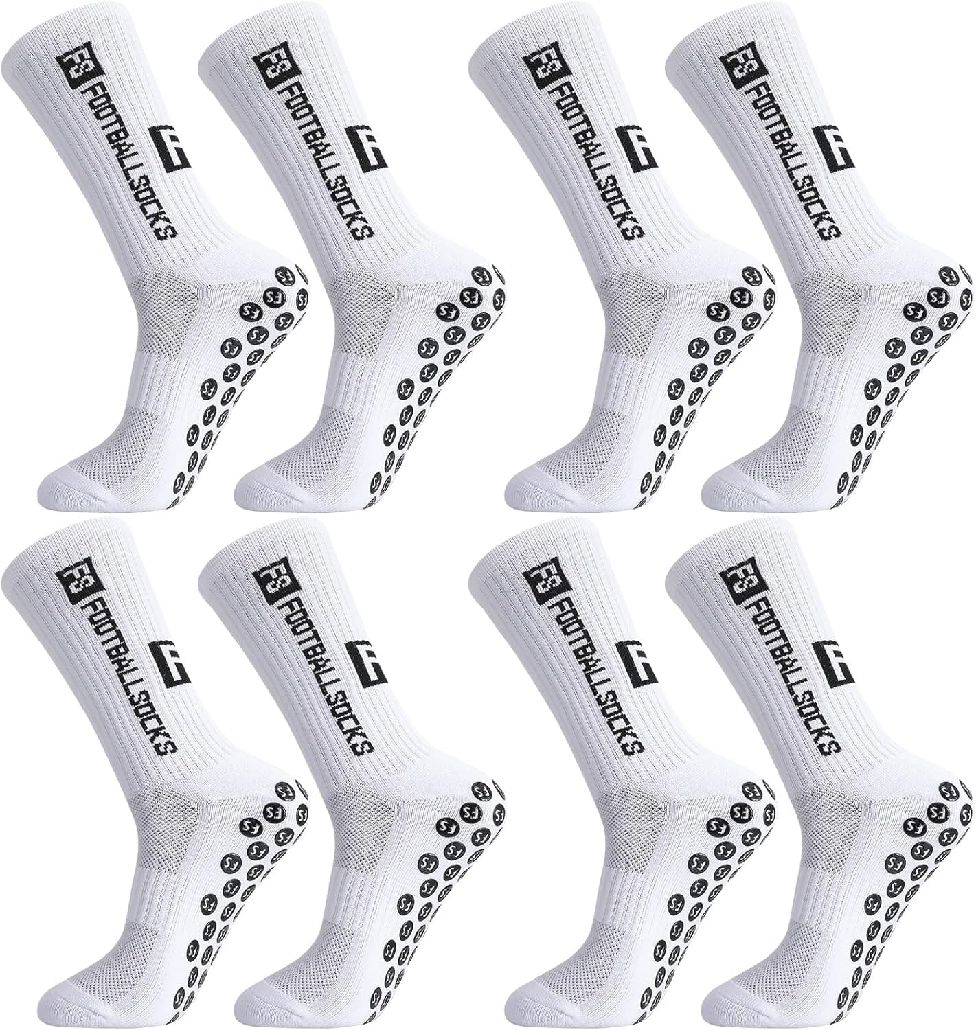 4 Paare Fußball Socken, 39-46 35-38 Fußballsocken Anti Rutsch Grip Sportsocken Rutschfeste Fussball Socken Für Herren Damen Kinder