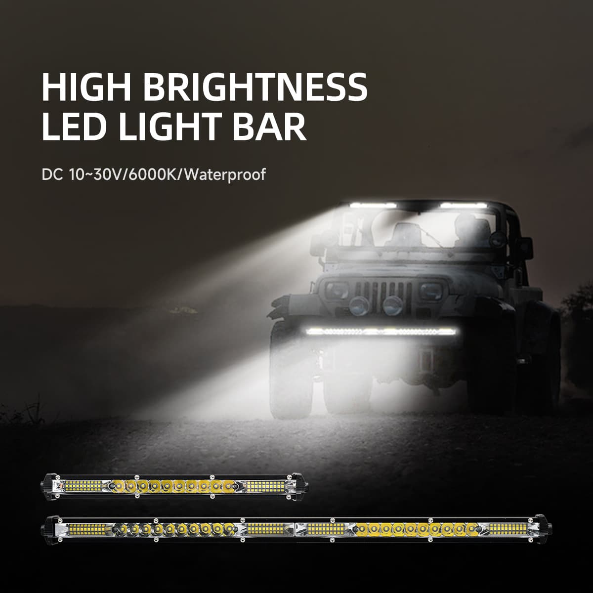 car LED long spotlight truck center net light modification super bright strong light off road vehicle roof light white light