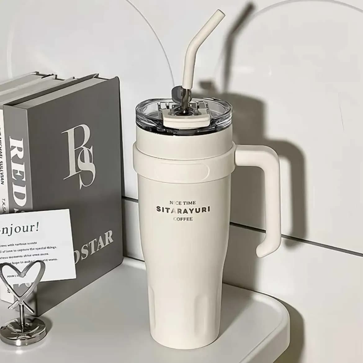 Office Straw Mug - Thermal Insulation|High Aesthetic|EU Design