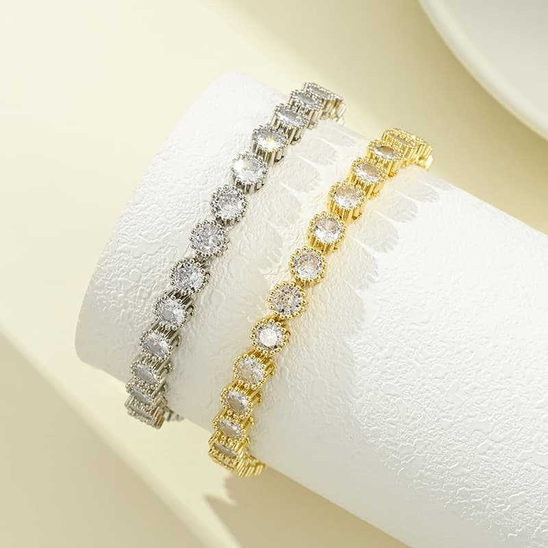 Women's Jewelry Bracelet Jewelry Niche High End Ins Simple Micro Inlaid Zircon Bracelet Trendy Brand Hip Hop Ladies Bracelet