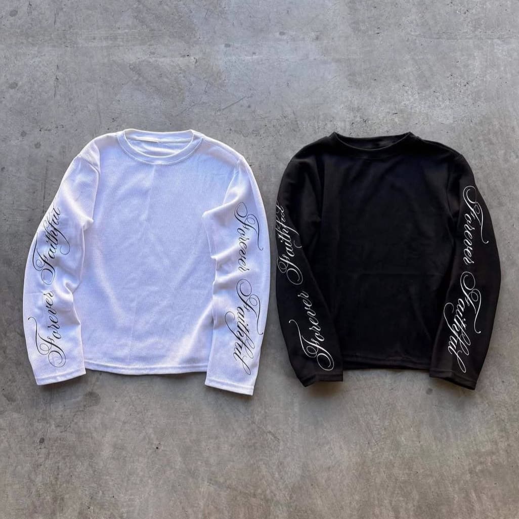 Men's O-Neck Hip Hop Y2k Long Sleeve Top Harajuku Letter Print Punk High Street Long Sleeve T-shirt Fashion Rock Gothic Unique Clothes