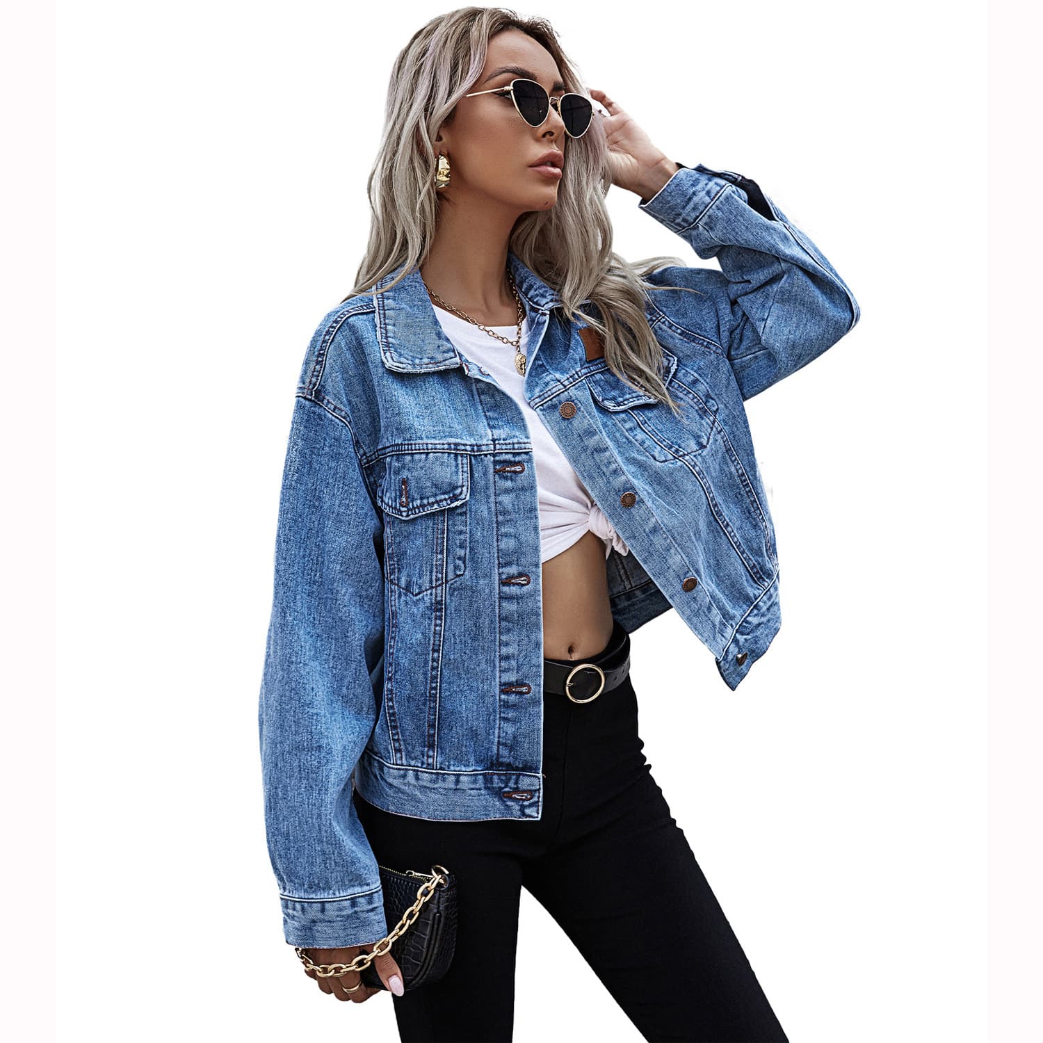 Women's Clothing INS Fashion Commuting Loose Versatile Denim Jacket