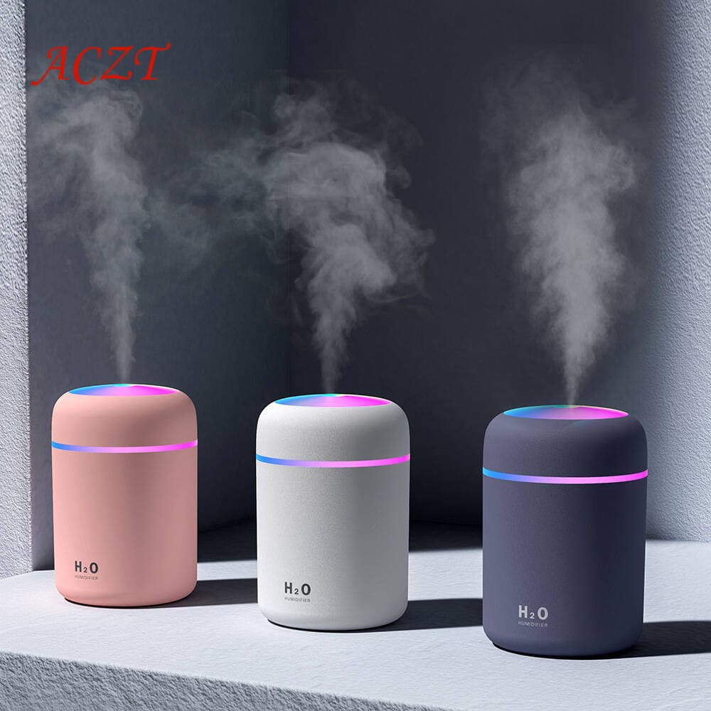 Humidificateur à changement de couleur avec alimentation USB pour aromathérapie de bureau/voiture
