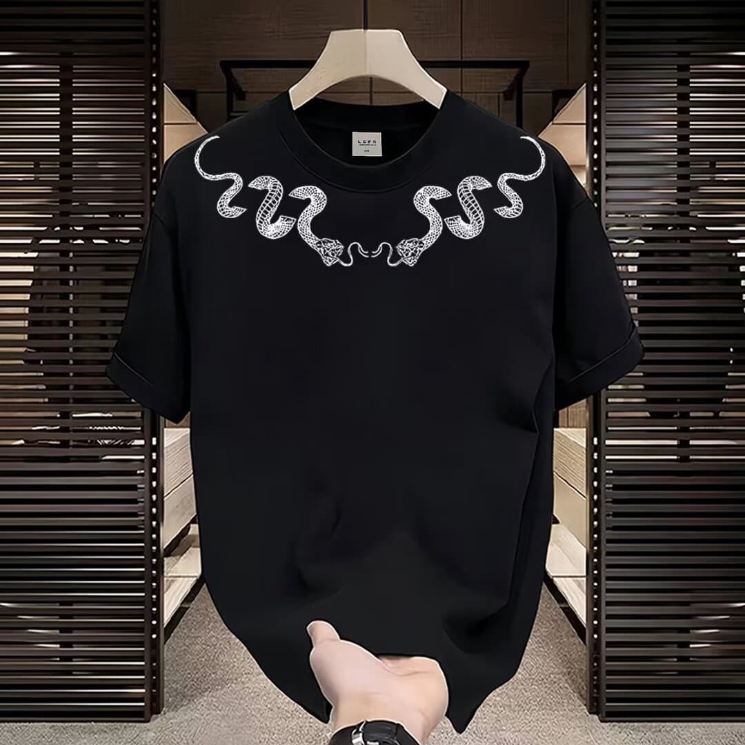Men's Clothing Short Sleeved T Shirts Summer Handsome Printed Casual T Shirts