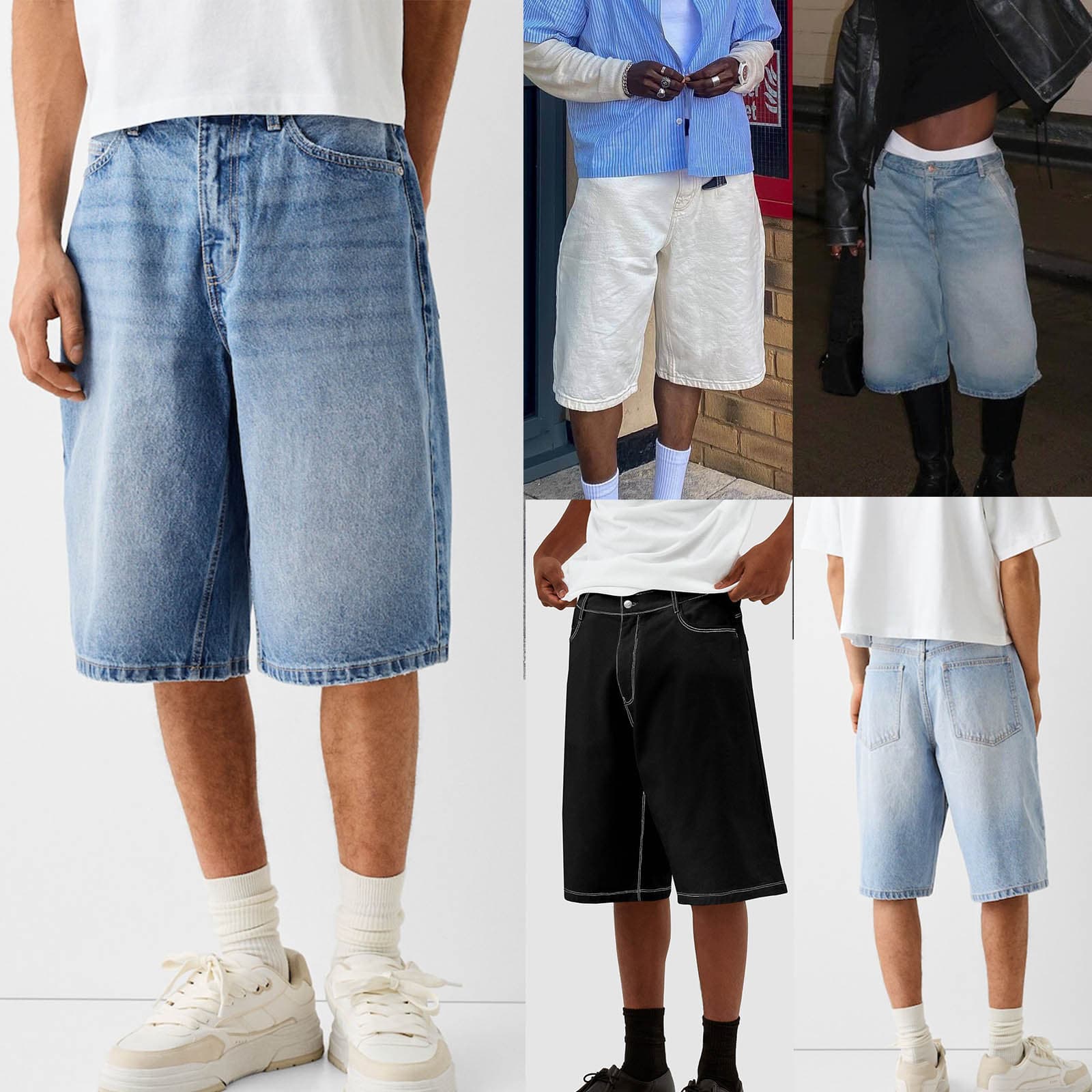 Men's Clothing Classic Men's Denim Shorts - Mid-Thigh 5-Inch Inseam Straight Leg Casual Summer Jeans Shorts - S-XXL (Non-Stretch Cotton)