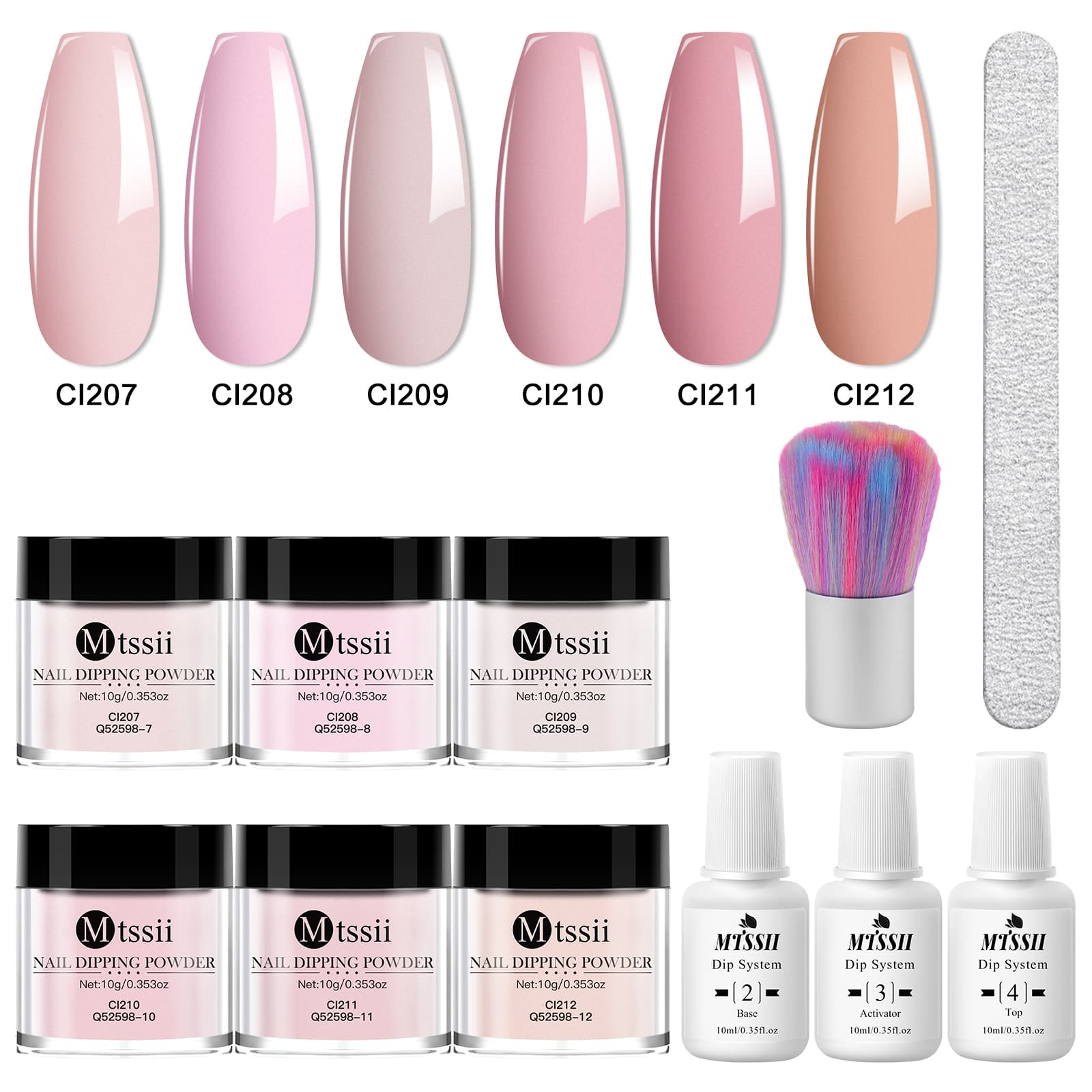 11pcs 10g Dipping Set Natural Dry No Lamp Cure Glitter Pigment Dip Powder Liquid System Kit Nail Art Decoration