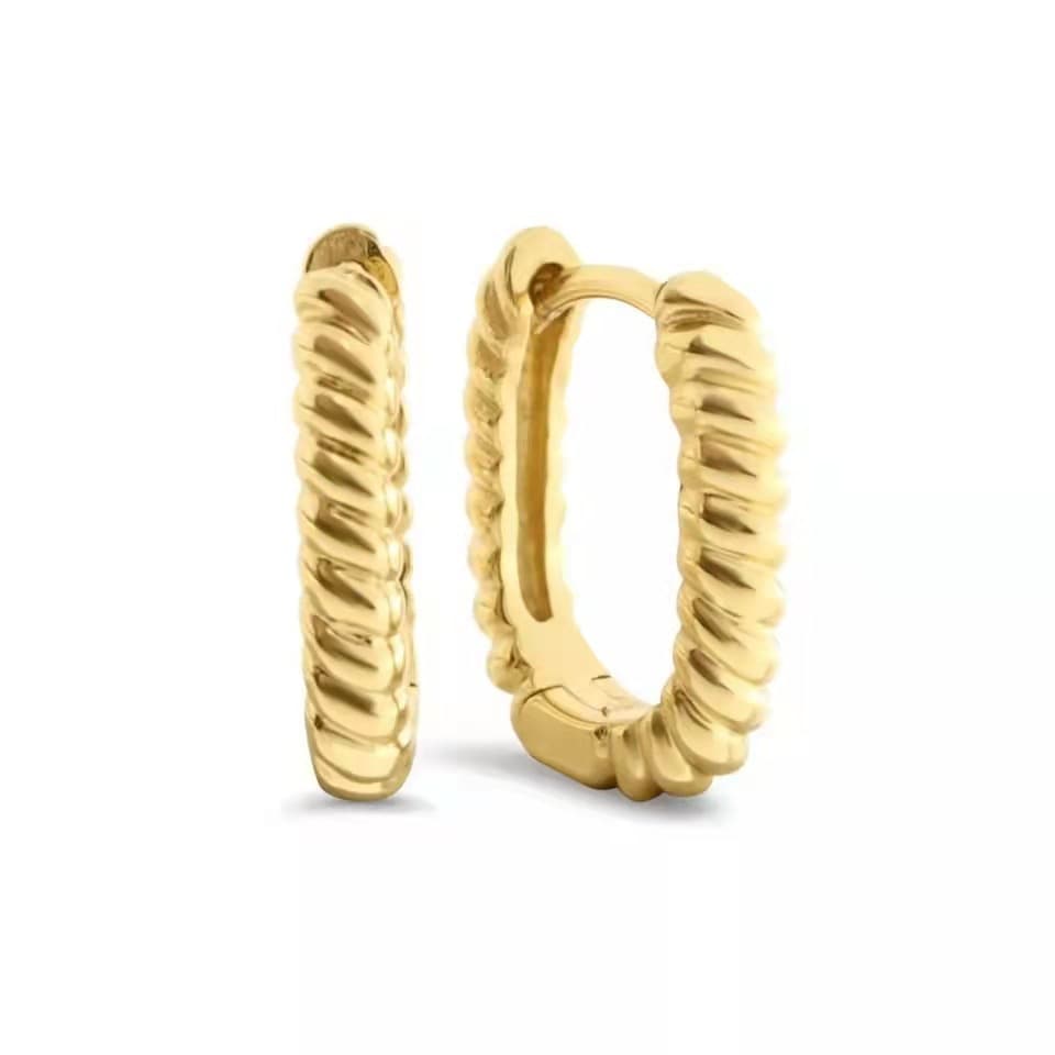 Women's Jewelry S925 Silver Needle Retro INS Style Thread U Shaped Earrings Ladies Popular Accessories Classic Twisted Twist Earrings