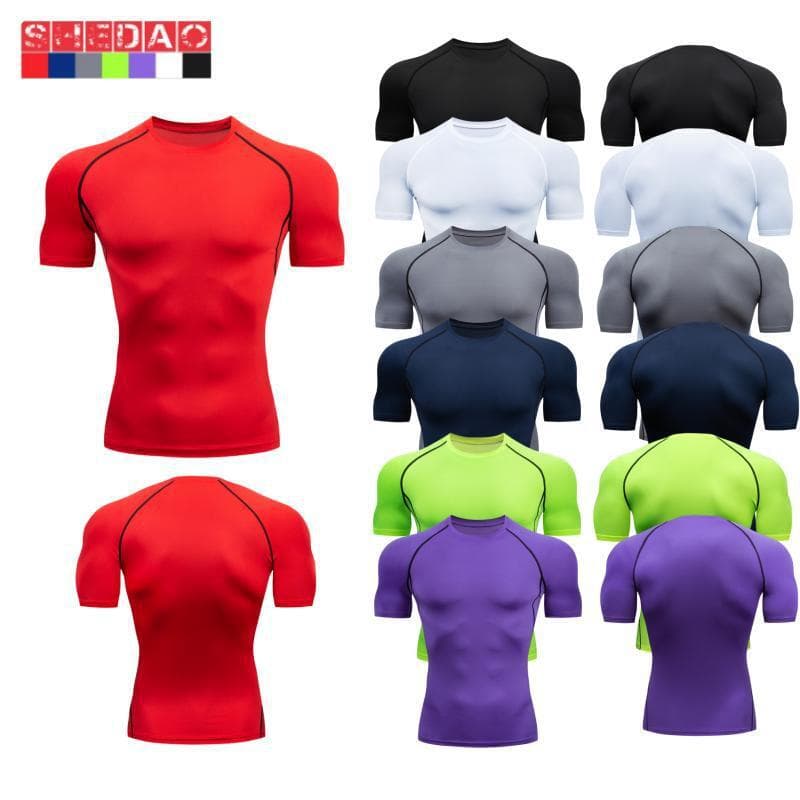 Men's Clothing Men's Sports Tight Short Sleeved Quick Drying Clothes Running Compression Cycling T Shirt Sportswear