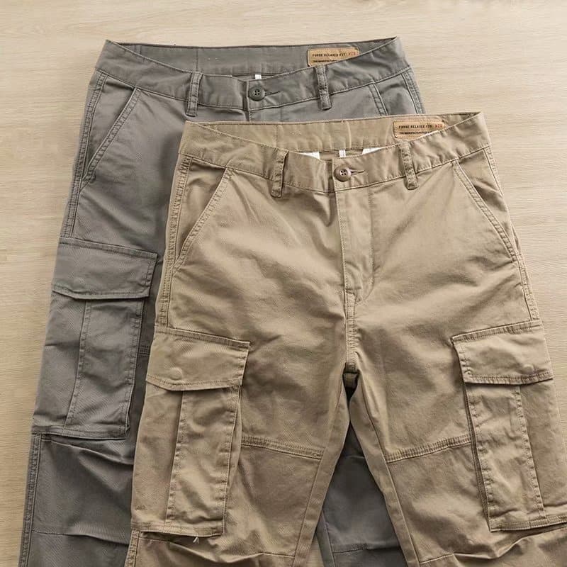 Tooling Pants Men's Korean Version Straight Loose Worker Work Casual Pants Summer Simple Multi-pocket Men's Labor Pants
