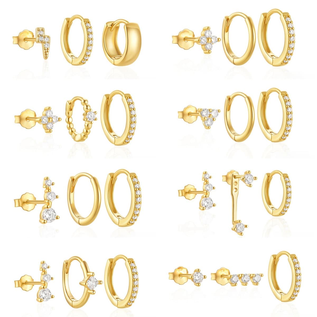 Classic Earrings, High End Temperament Stud Huggie Earrings Set