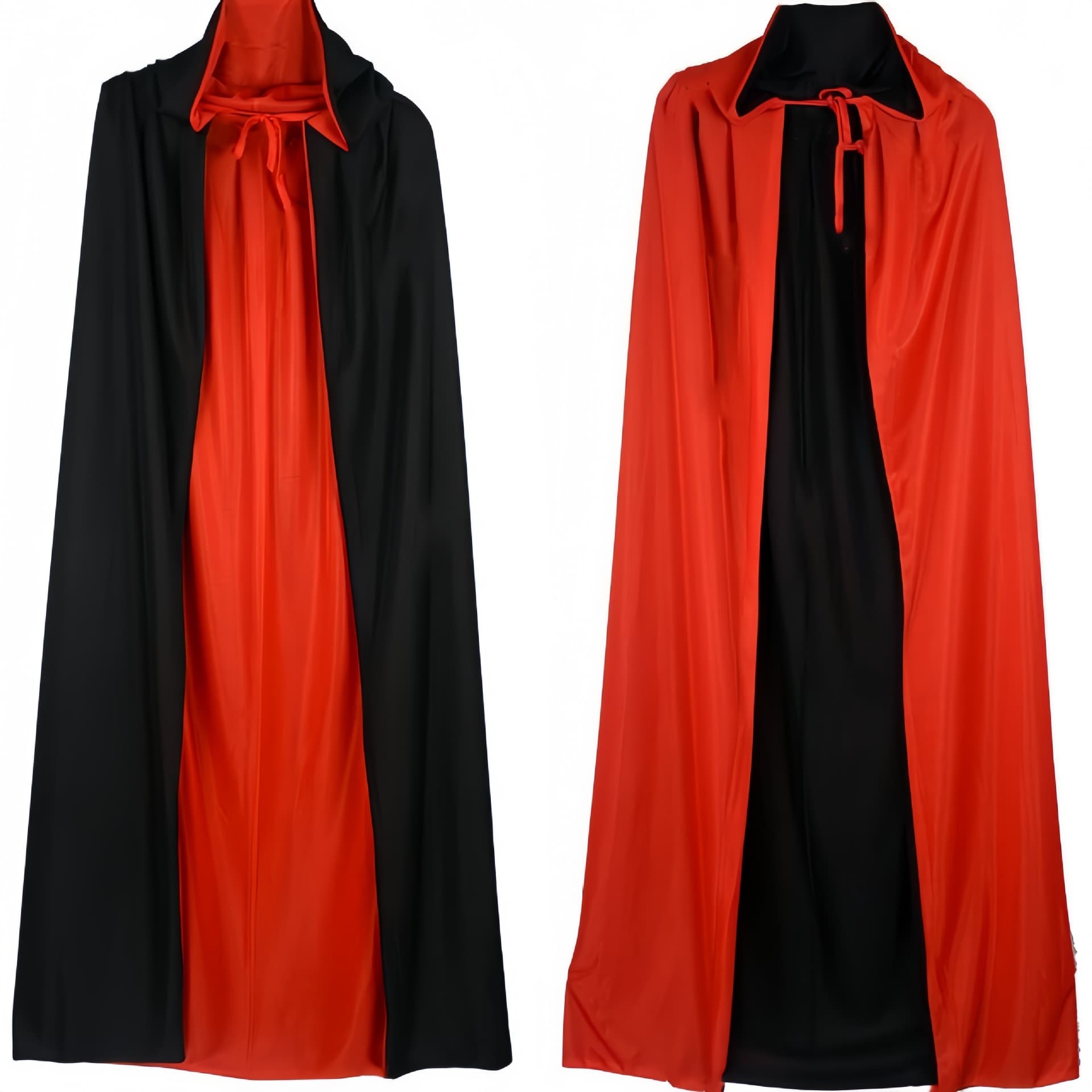 Halloween cloak adult children's makeup costume props red and black stand up collar death cloak black double sided