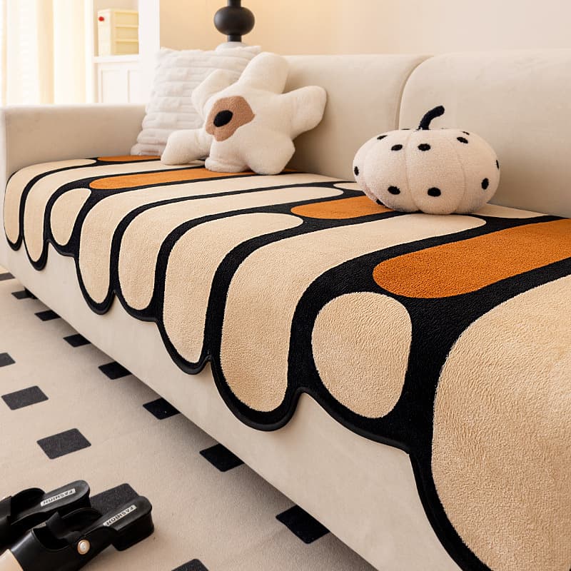 ​Plush Fleece Sofa Cushion - Thick & Non-Slip (Modern Minimalist Design, All-Season Use, Dopamine-Inspired Luxury Cover)​