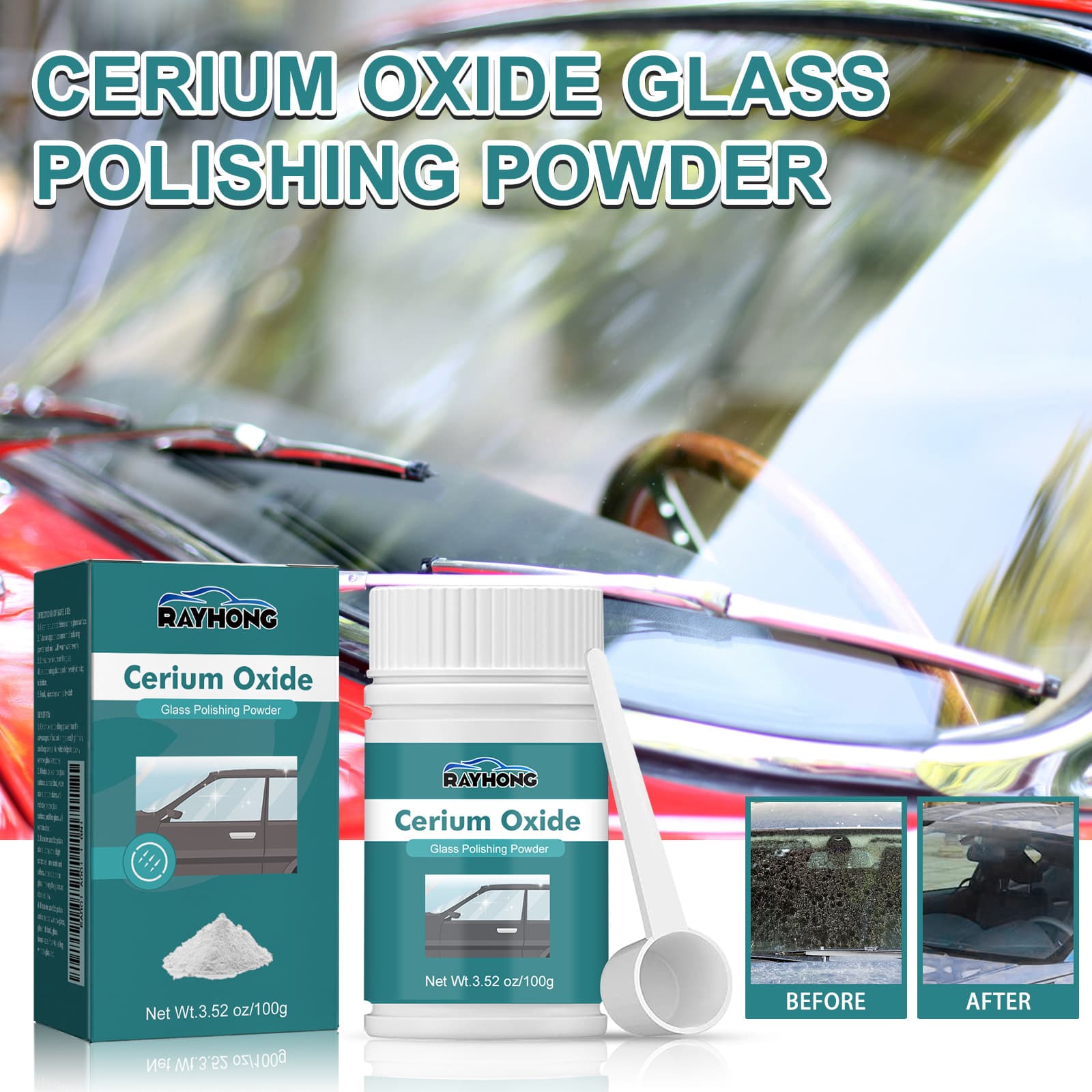 Glass Scratch Cleaning Powder To Remove Car Scratch Windshield Fog To Oil Cleaning Powder