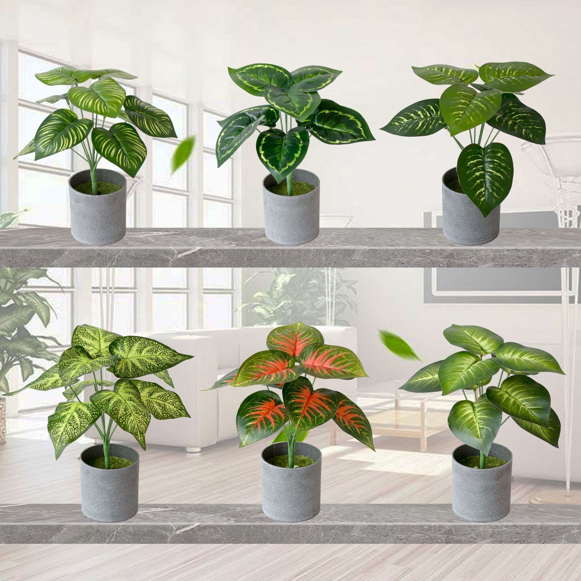 Simulation plant imitation stone leaf creative ornaments simulation flower factory direct supply green plant plastic fake flower artificial potted plant